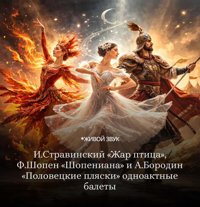 И.Стравинский «Жар птица», Ф.Шопен и А.Бородин «Половецкие пляски» одноактные балеты