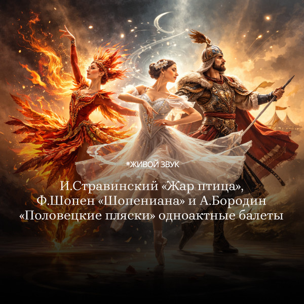 И.Стравинский «Жар птица», Ф.Шопен и А.Бородин «Половецкие пляски» одноактные балеты